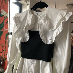 Cottage Core Vintage Style Ruffle Collar Blouse